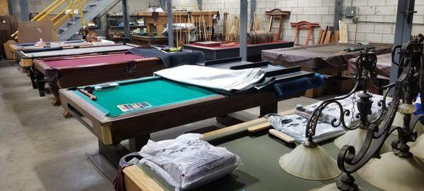 Our used pool table store.