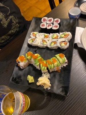 Mini maki , salmon roll and a cowboy !!!