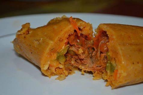 Tamales de carne de puerco.