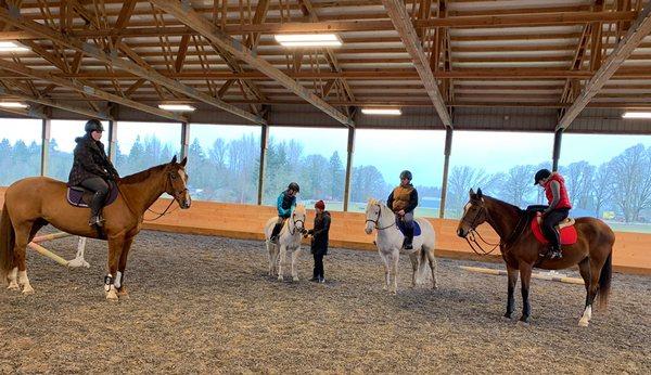 Indoor arena lesson