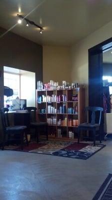 Retail and waiting area.  Redken & Thermafuse