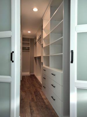 White melamine custom closet