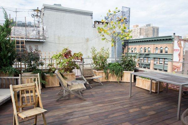 Custom Deck Solution for Bowery NoHo Penthouse by Eclectic Builders.