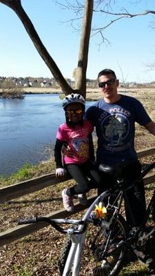 the future president of Fox River Sports- Jeff & future vice-pres.- Nevaeh. on the Fox River Trail -2015