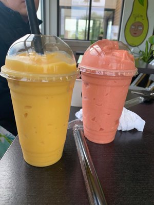 Mango tango smoothie and tropical smoothie $7