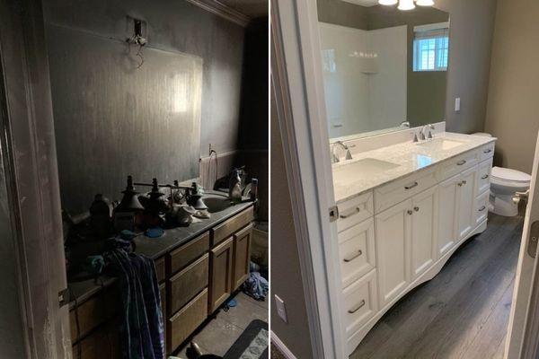 Full bath restoration, with remodel upgrades.