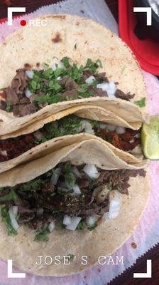 Steak tacos and Mexican sausage