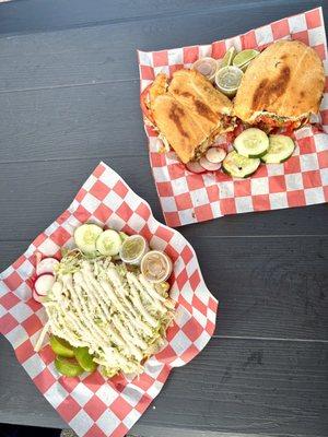 Chicken flautas and Torta