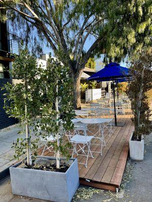 Sidewalk patio.