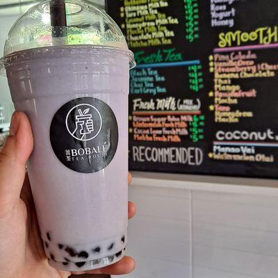 Taro Boba smoothie, the best! They don't skimp on the flavor and they take the time to ask if it is to your liking too. Two thumbs up.