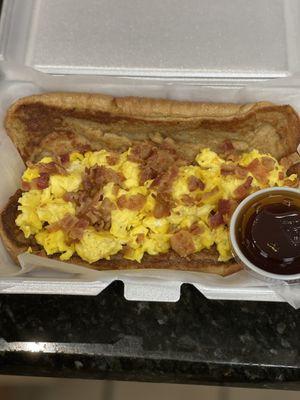 Bacon, egg and cheese French toast sub