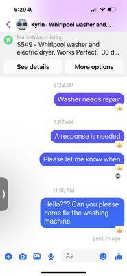 More read messages w no response.