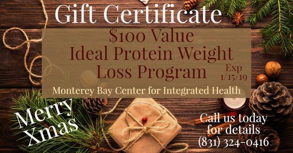 Now until  Jan 15th! New Year, New Healthy You gift certificate