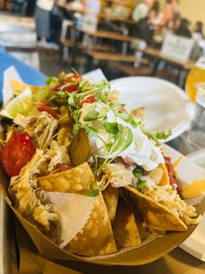 Smoked chicken nachos