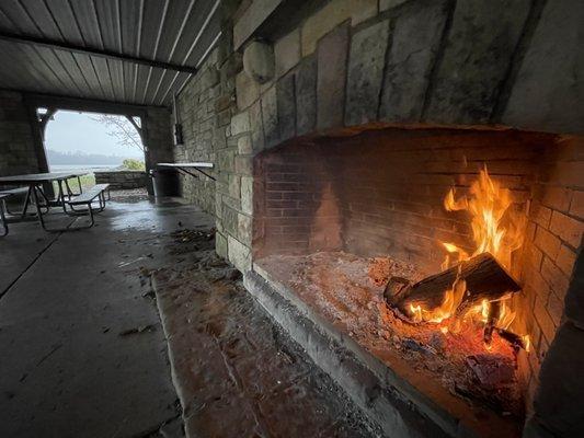 Nothing better than a cozy fire on a cold, drizzly day!