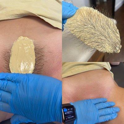 This is why I LOVE to wax!!! Look at the hair I pulled off!!!
 I also specialize in MALE body waxing. Message me to book!