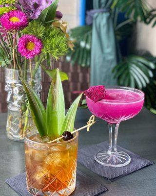 Yacht Rock & Dragon Fruit Daiquiri Cocktails