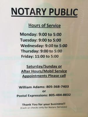 Notary Hours