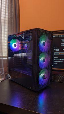 Gaming PC built in a Gamdias Case.