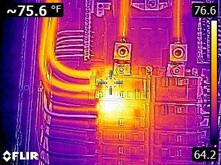 We use infrared cameras to visually see temperature issues like on your electric panel