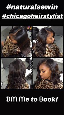 Natural Sew-In by @China_beats_hair