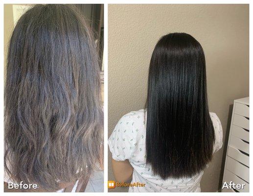 Permanent hair straight