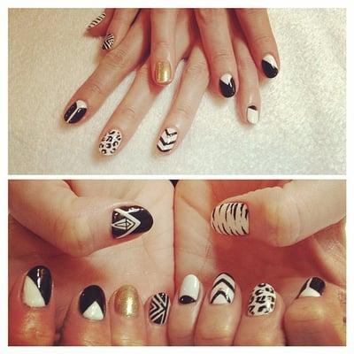 Hand-painted nail art by Tara M.