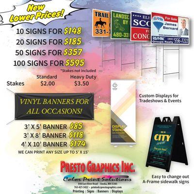 New Lower Prices on Signs~!