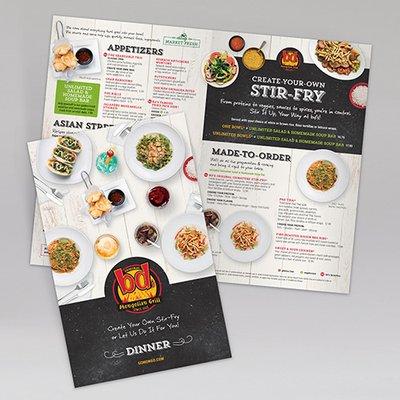 BD's Mongolian Grill - Design & Plastic Printed Menus