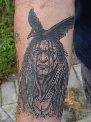 Native American Portrait Tattoo