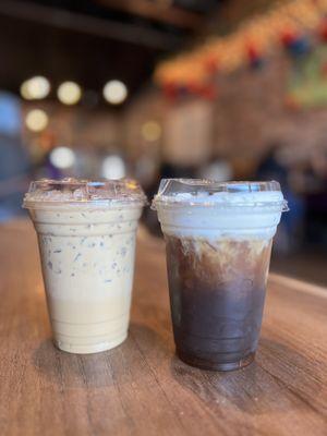 Iced white mocha & sea salt cream iced coffee