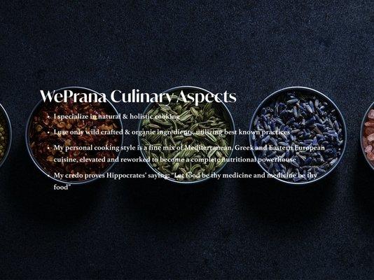 WePrana Culinary Aspects