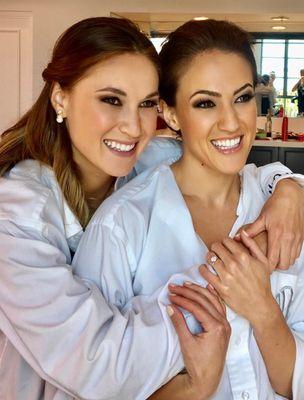 Makeup on sisters on a perfect wedding day!