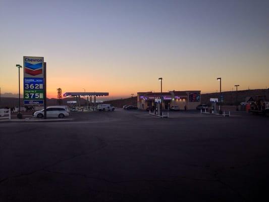 Remodel of gas station. Sunrise