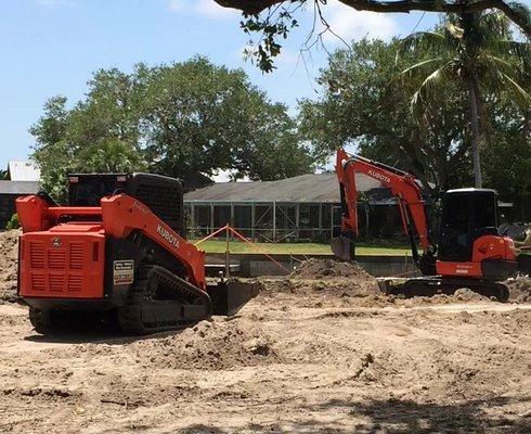 Building pad with laser grading and compaction for deepwater home.