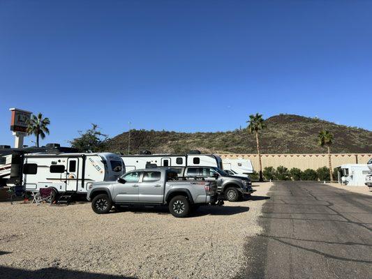 Spacious full hookup level site, no picnic table