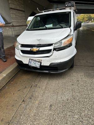 Home Performance Group (Kearney MO) company work van driven by employee that wrecked into my stopped car and carried no insurance.