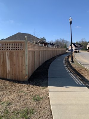 Wood privacy fence