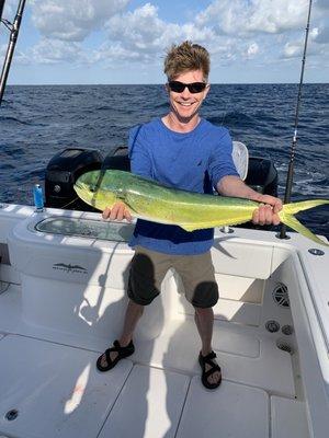 Mahi was a fighter! And tasted great up from the boat at dinner!