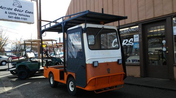 Industrial Taylor Dunn Mill cart with custom doors.