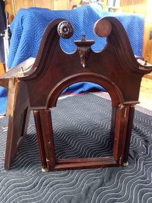 Tall case clock hood before restoration