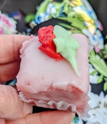 Strawberry petit four. Yumminess!