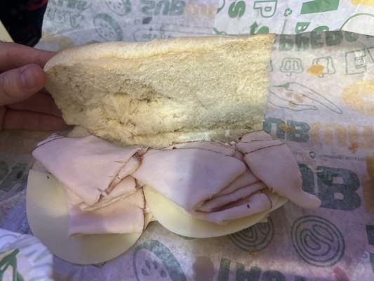 A sad... turkey and provolone sandwhich...