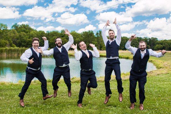 Silly groomsmen