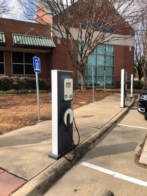 There are 6 EV parking spaces near the handicap parking.