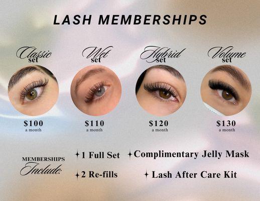 Lash Extension Memberships