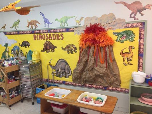 They are studying dinosaurs this month!