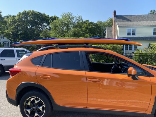 When you paint your Paddleboard to match your Sunshine Orange Crosstrek