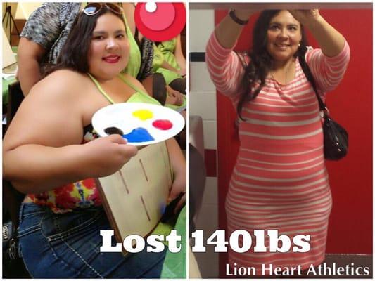 Esperanza bought into the Lion Heart Athletics system, and through hard work and consistency, she was able to lose 140lbs in 14 months!