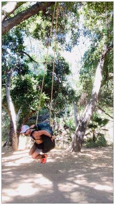 I get to try the tire swing. Wheeee!!! :D Lol